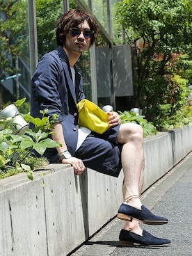 「NANO universe（ナノユニバース）のアイテム（ローファー）」を使った、nano・universe men's STAFFさん（メンズ・171cm）の春コーディネート
