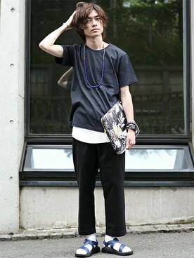 「NANO universe（ナノユニバース）のアイテム（アクセサリー）」を使った、nano・universe men's STAFFさん（メンズ・171cm）の夏コーディネート