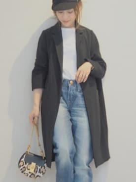 「STUDIOUS（ステュディオス）のアイテム（チェスターコート）」を使った、田中亜希子さん（レディース・145cm）の春コーディネート