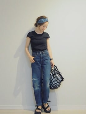 「MULLER（ミューラー）のアイテム」を使った、田中亜希子さん（レディース・145cm）の夏コーディネート