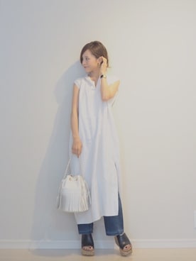 「JOURNAL STANDARD relume（ジャーナルスタンダード　レリューム）のアイテム（ワンピース/ドレス）」を使った、田中亜希子さん（レディース・145cm）の夏コーディネート