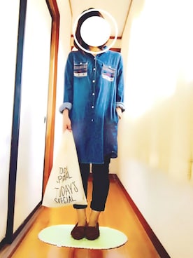 「B.L.U.E（ビーエルユーイー）のアイテム（ワンピース/ドレス）」を使った、Rさん（レディース・153cm）の春コーディネート