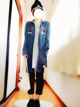 「B.L.U.E（ビーエルユーイー）のアイテム（ワンピース/ドレス）」を使った、Rさん（レディース・153cm）の春コーディネート