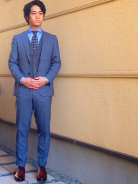 「仕事着」｜「アイテム（セットアップ）」を使った、Omiさん（メンズ・172cm）の春コーディネート