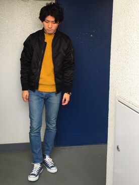 「SHIPS（シップス）のアイテム（ブルゾン）」を使った、hirokiさん（メンズ・170cm）の冬コーディネート