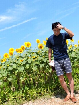 「NANO universe（ナノユニバース）のアイテム（モカシン/デッキシューズ）」を使った、hirokiさん（メンズ・170cm）の夏コーディネート