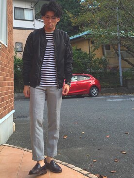 「SHIPS（シップス）のアイテム（ミリタリージャケット）」を使った、hirokiさん（メンズ・170cm）の秋コーディネート