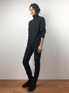 「n(n) BY NUMBER (N)INE（エヌエヌバイナンバーナイン）のアイテム（パンツ）」を使った、Yudai Ishiiさん（メンズ・178cm）の冬コーディネート