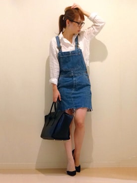 「CELINE」｜「アイテム（オールインワン・サロペット）」を使った、marikoさん（レディース・155cm）の夏コーディネート