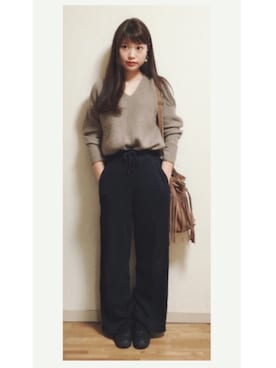 三橋栄香さん（レディース・155cm）の冬コーディネート