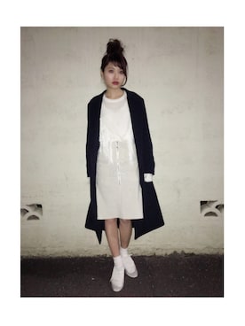 「LA BELLE ETUDE（ラベルエチュード）のアイテム（シューズ）」を使った、三橋栄香さん（レディース・155cm）の冬コーディネート