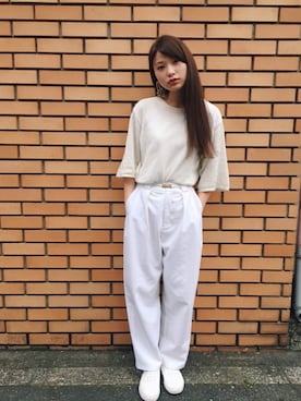 「G.V.G.V.（ジーヴィージーヴィー）のアイテム（アクセサリー）」を使った、三橋栄香さん（レディース・155cm）の春コーディネート