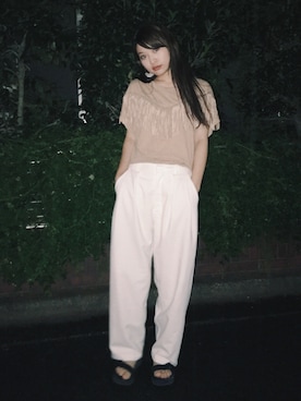 「G.V.G.V.（ジーヴィージーヴィー）のアイテム（アクセサリー）」を使った、三橋栄香さん（レディース・155cm）の夏コーディネート