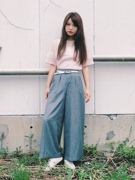 「G.V.G.V.（ジーヴィージーヴィー）のアイテム（アクセサリー）」を使った、三橋栄香さん（レディース・155cm）の夏コーディネート
