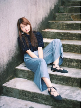 「G.V.G.V.（ジーヴィージーヴィー）のアイテム（アクセサリー）」を使った、三橋栄香さん（レディース・155cm）の夏コーディネート