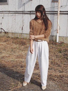 「RLIGHTs（ライツ）のアイテム」を使った、三橋栄香さん（レディース・155cm）の秋コーディネート