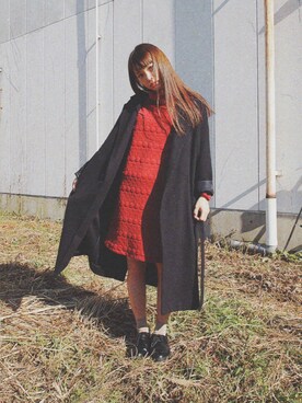 「Accessorize（アクセサライズ）のアイテム」を使った、三橋栄香さん（レディース・155cm）の冬コーディネート