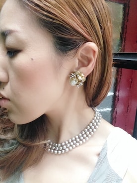 「MIRIAM HASKELL（ミリアムハスケル）のアイテム（アクセサリー）」を使った、junkoさん（レディース・159cm）の秋コーディネート
