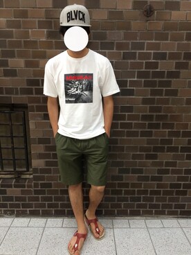 「BLACK SCALE（ブラックスケール）のアイテム（帽子）」を使った、ケンタロウさん（メンズ・176cm）の夏コーディネート