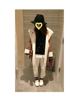 「AGNOST（アグノスト）のアイテム（デニムジャケット）」を使った、coco*さん（レディース・156cm）の冬コーディネート