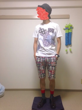 「FACTOTUM（ファクトタム）のアイテム（帽子）」を使った、なかにしさん（メンズ・178cm）の春コーディネート