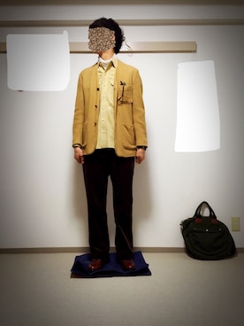 「PENDLETON（ペンドルトン）のアイテム（ノーカラージャケット）」を使った、なかにしさん（メンズ・178cm）の冬コーディネート