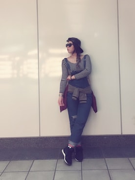 「TAIPEI」｜「アイテム（スタジャン）」を使った、林 妶さん（レディース・162cm）の春コーディネート