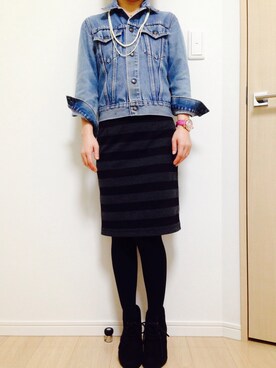 「アイテム（アナログ腕時計、ピンク系）」を使った、shih¨̮♡🇺🇸さん（レディース・151cm）の冬コーディネート