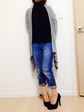 「黒ニット」｜shih¨̮♡🇺🇸さん（レディース・151cm）の冬コーディネート