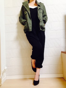 「DURAS（デュラス）のアイテム（つなぎ/オールインワン）」を使った、shih¨̮♡🇺🇸さん（レディース・151cm）の冬コーディネート
