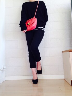 「黒ニット」｜shih¨̮♡🇺🇸さん（レディース・151cm）の冬コーディネート