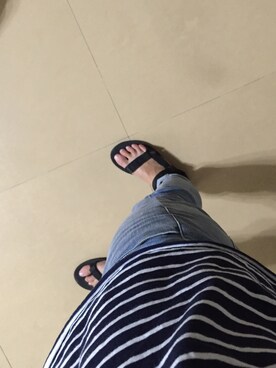「Teva（テバ）のアイテム（サンダル、ブラック系）」を使った、hsc.kiさん（163cm）の夏コーディネート