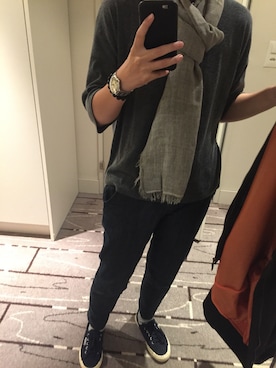 「SUPERGA（スペルガ）のアイテム（シューズ、ブルー系）」を使った、hsc.kiさん（163cm）の秋コーディネート
