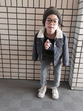「OLD NAVY（オールドネイビー）のアイテム（ブルゾン）」を使った、rittyさん（キッズ・110cm）の冬コーディネート