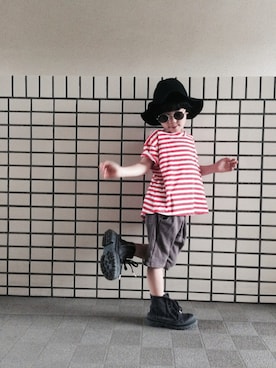 「Cienta（シエンタ）のアイテム（ブーツ）」を使った、rittyさん（キッズ・110cm）の夏コーディネート