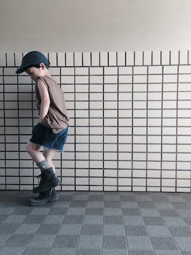 「Paul Smith（ポールスミス）のアイテム（帽子）」を使った、rittyさん（キッズ・110cm）の夏コーディネート