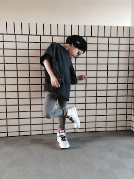 「シルバーシューズ」｜「アイテム（ハンチング/ベレー帽）」を使った、rittyさん（キッズ・110cm）の秋コーディネート