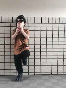 「SM2（エスエムツー）のアイテム（帽子）」を使った、rittyさん（キッズ・110cm）の秋コーディネート
