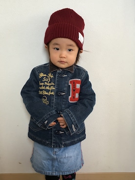 「BEDWIN（ベドウィン）のアイテム（ジャケット/アウター）」を使った、Ayakaさん（キッズ・90cm）の冬コーディネート