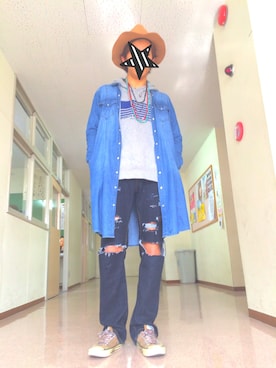「レディース」｜「アイテム（デニムジャケット）」を使った、のすけさん（メンズ・174cm）の春コーディネート