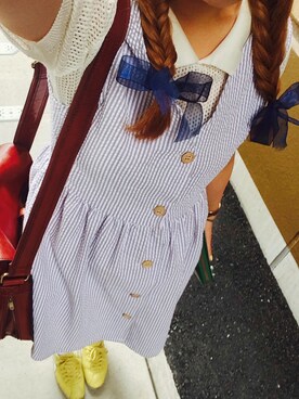 「アイテム（シューケア用品）」を使った、canacさん（レディース・152cm）の夏コーディネート