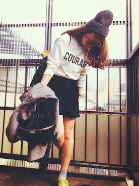 「スウェット×シャツ」｜canacさん（レディース・152cm）の冬コーディネート