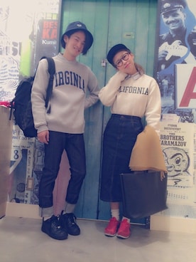 「カップルコーデ」｜canacさん（レディース・152cm）の冬コーディネート