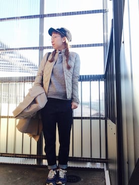 「スウェット×シャツ」｜canacさん（レディース・152cm）の冬コーディネート