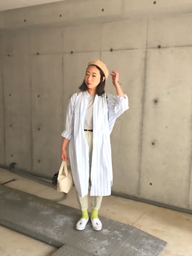 「ウエストイン」｜「アイテム（ワンピース/ドレス）」を使った、canacさん（レディース・152cm）の春コーディネート