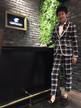 「Education from Youngmachines（エデュケーションフロムヤングマシーン）のアイテム（テーラードジャケット）」を使った、yuutoさん（メンズ・184cm）の夏コーディネート