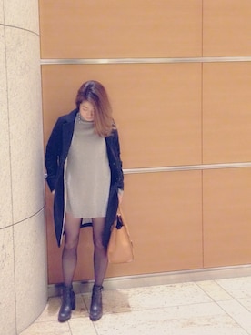 「アイテム（ブーティ）」を使った、MINX河野 沙耶佳さん（レディース・154cm）の冬コーディネート