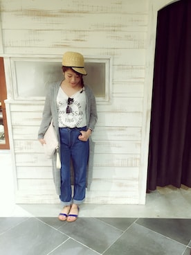 「アイテム（ヘアゴム）」を使った、MINX河野 沙耶佳さん（レディース・154cm）の春コーディネート