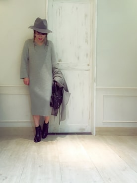 「Ungrid（アングリッド）のアイテム（チェスターコート）」を使った、MINX河野 沙耶佳さん（レディース・154cm）の秋コーディネート