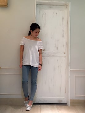 「TOPSHOP（トップショップ）のアイテム」を使った、MINX河野 沙耶佳さん（レディース・154cm）の夏コーディネート